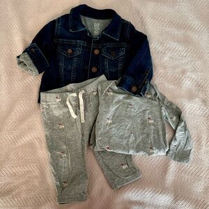 Baby Gap Jean jacket & rainy day dog outfit! 🐶☔️